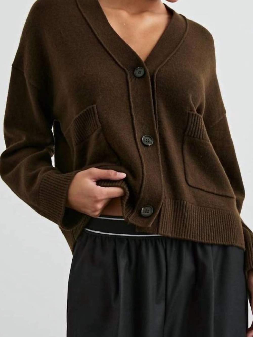 Rails Lindi Dark Moss Cotton Wool Cashmere Oversized Cardigan S